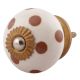 Brown Dotted Ceramic Floral Dresser Knobs
